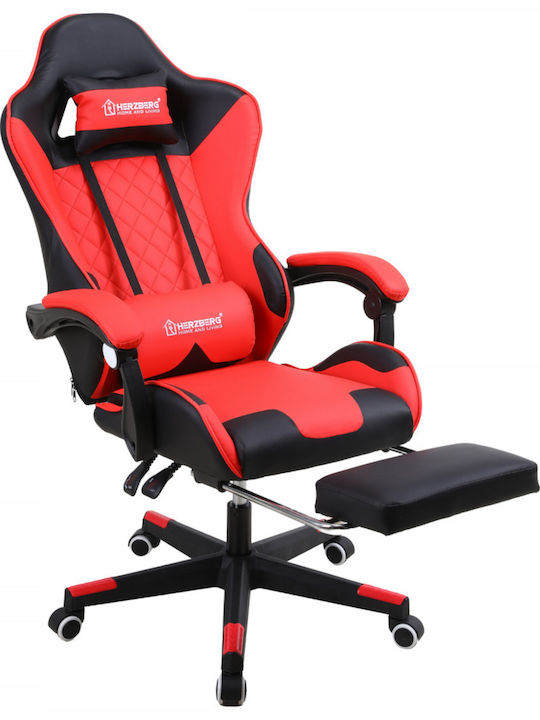 Herzberg HG-8081RED Gaming Chair with Footrest Red