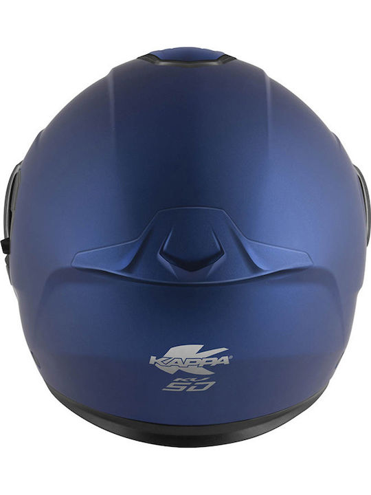 Kappa Moto KV50 Matt Blue Motorcycle Helmet Flip-Up ECE 22.06 2148gr with Sunvisor