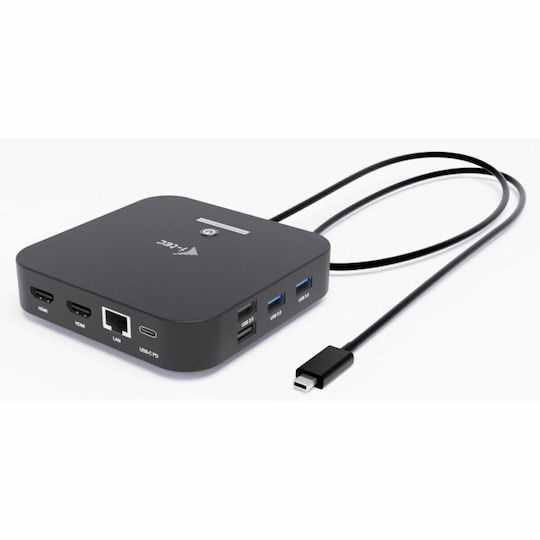 i-tec USB-C Docking Station with HDMI 4K PD Ethernet and Support for 2 Monitors Black (C31DUALHDMIDPD100)
