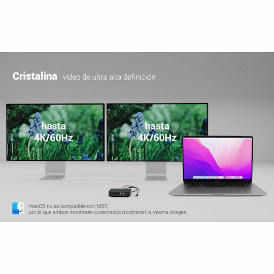i-tec USB-C Docking Station with HDMI 4K PD Ethernet and Support for 2 Monitors Black (C31DUALHDMIDPD100)
