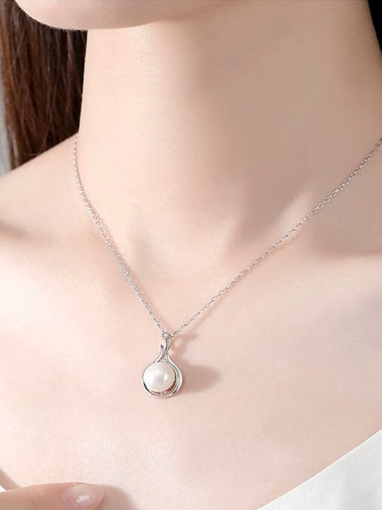 By Queen Necklace S925 Pearl Tear Shape Zircon