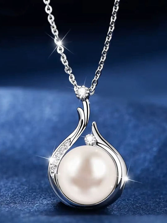 By Queen Necklace S925 Pearl Tear Shape Zircon