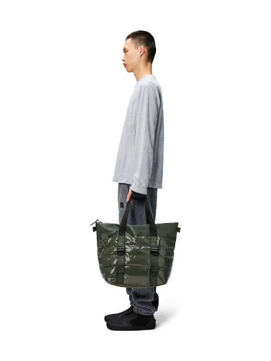 Puffer Mix Γυναικεία Τσάντα Tote Χειρός Χακί