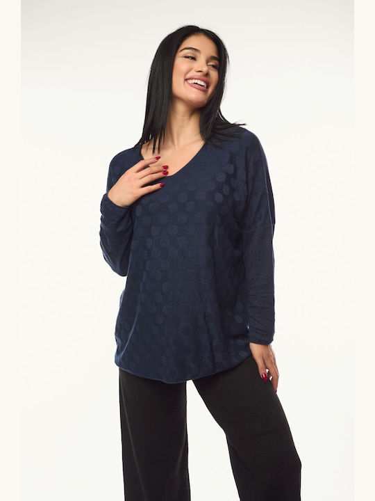 Women's Blouse Polka Dot Blue