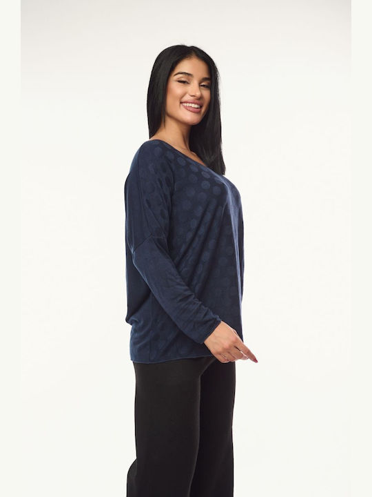 Women's Blouse Polka Dot Blue