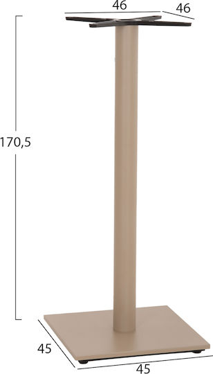 HomeMarkt Bar Table Base with Adjustable Cappuccino Matte 46x46x107cm