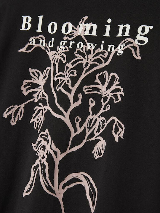 Παιδική Μπλούζα Μακρυμάνικη Μαύρη Blooming