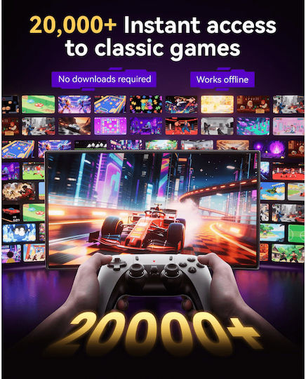 Gaming Stick 4k Hdmi 23 Εξομοιωτές & 20.000+ 2 Ασύρματα Χειριστήρια Ηλεκτρονική Παιδική Ρετρό Κονσόλα
