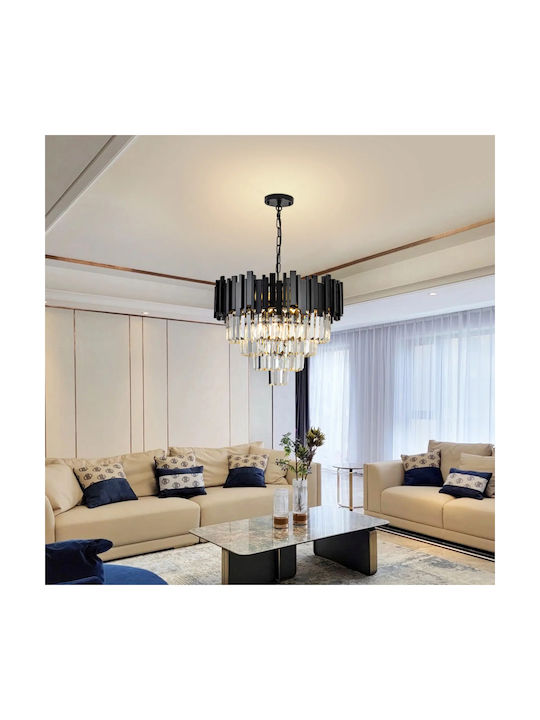 Alista Home Πολυέλαιος Ø40cm με Κρύσταλλα Μαύρος Alista Home Πολυέλαιος Ø40cm με Κρύσταλλα Μαύρος