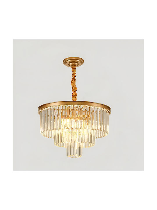Alista Home Candelabru 3xE14 Ø28cm cu Cristale Auriu AT1CT-IM1P-HT2L-CC930/300GD