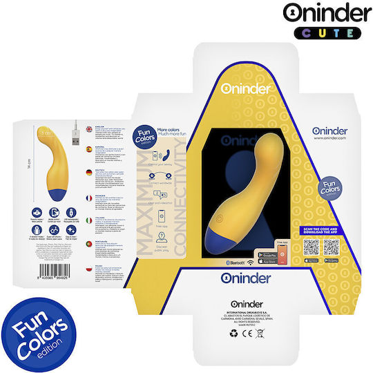 Oninder Cute Δονητής G-Spot με Remote Control Κίτρινος