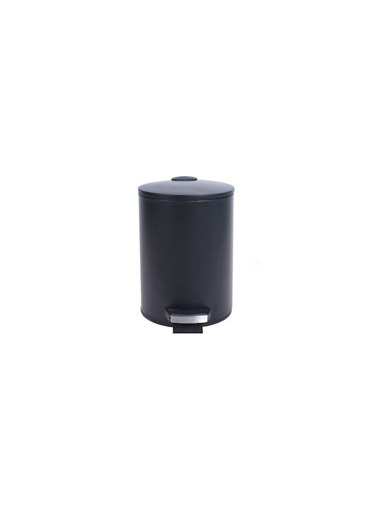 Excellent Houseware Coș De Gunoi Metalic Cu Pedală Negru 3lt