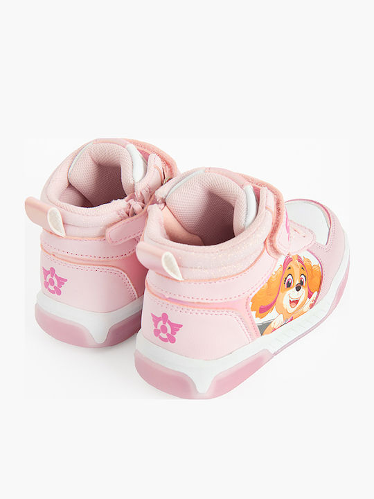 Paw Patrol Kids Sneakers High with Hoop & Loop Closure Pink