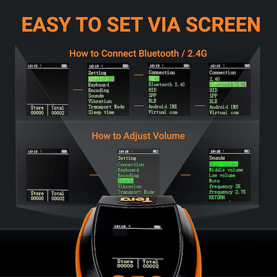 Handheld Scanner Wireless with 1D Barcode Reading Capability