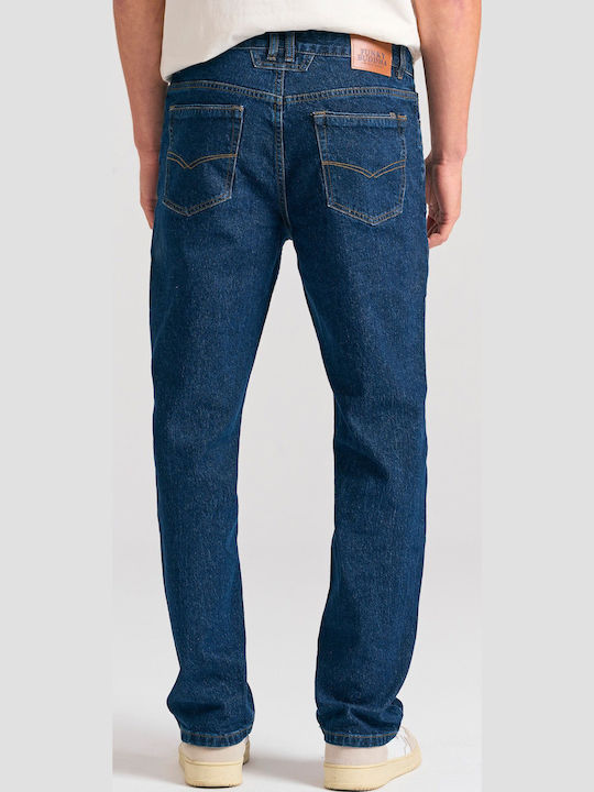 Pantaloni Jeans pentru Bărbați cu Croială Regular Straight Washed
