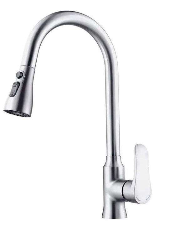 Alista Home Zy1014 Πάγκου με Αποσπώμενο Ντουζ Ασημί