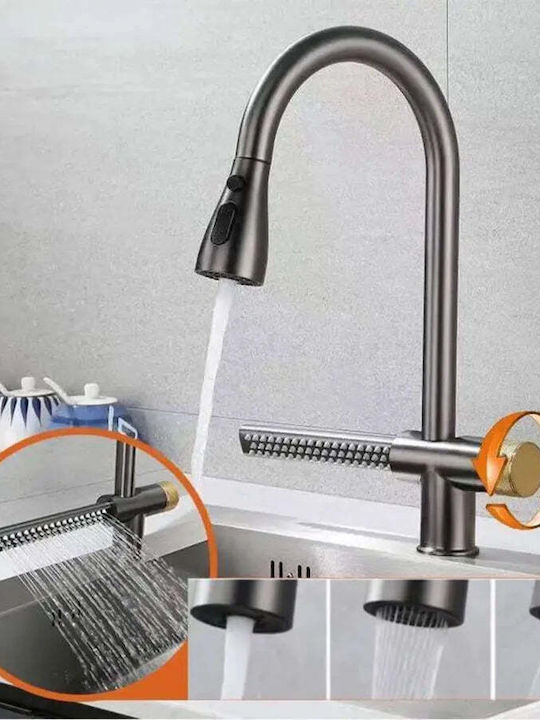 Alista Home Yb1500s Baterie Chiuvetă Bucătărie Bancă Cu Duș Extractibil Argintiu