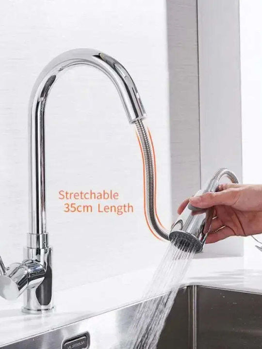 Alista Home Cf Touch 1 Baterie Chiuvetă Bucătărie Bancă Cu Duș Extractibil Argintie