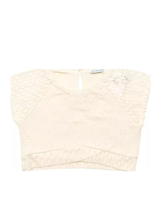 Kids' Crop Top Short Sleeve Beige