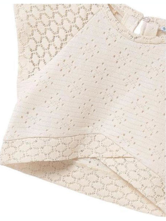 Kids' Crop Top Short Sleeve Beige
