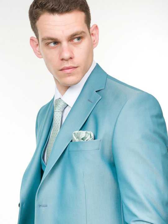 Men's Suit with Vest Petrol (Item J062)