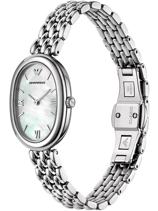 Emporio Armani Damen Uhr mit Silber Metallarmband