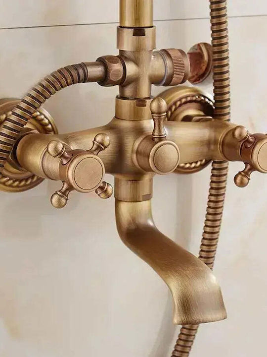 Alista Home Coloană de duș cu Baterie Auriu