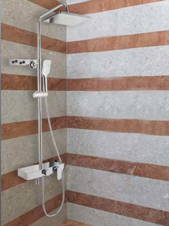 Alista Home Coloană de duș cu Baterie Argintiu