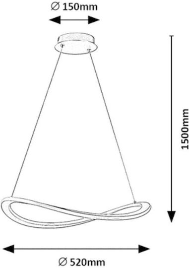 Rabalux Adjustable Pendant Light Gold 52x52cm