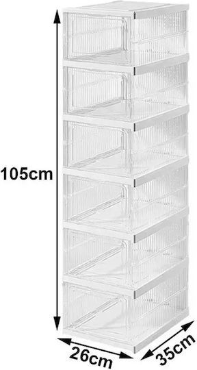 Пластмасов Прозрачен Шкаф за Обувки Ш35xД26xВ105cm