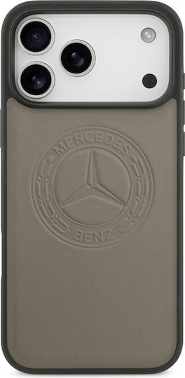 Mercedes-Benz Logo Umschlag Rückseite Leder / Kunststoff / Silikon Braun (iPhone 17 Pro Max)
