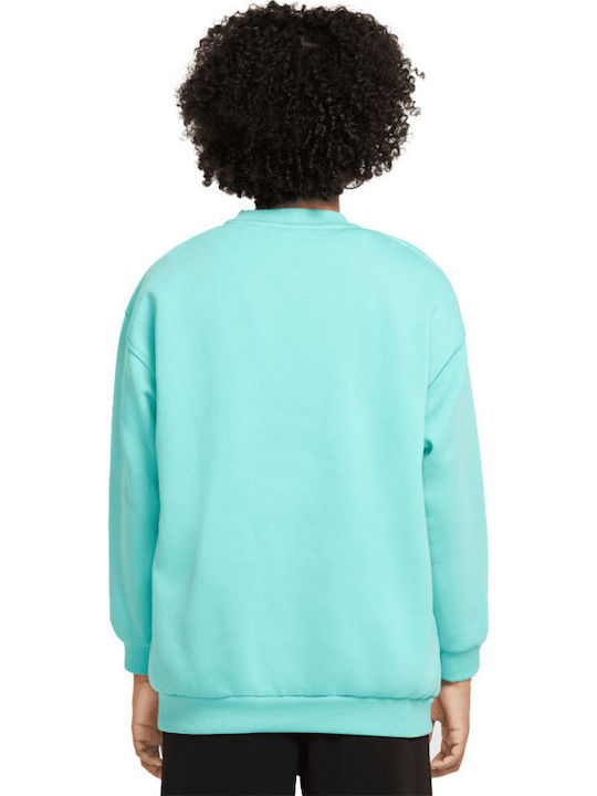 Fleece Kinder-Sweatshirt Türkis Sportswear Club