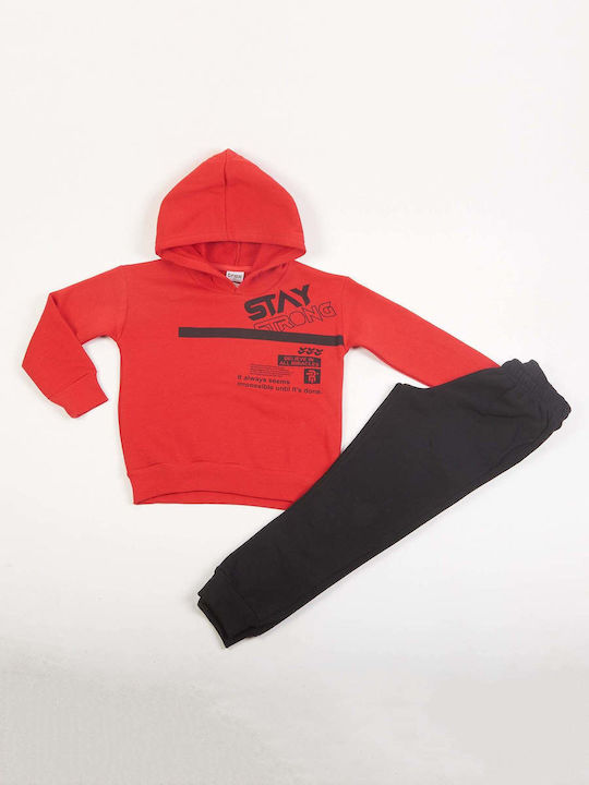 Kids Sweatpants Set Red 2pcs