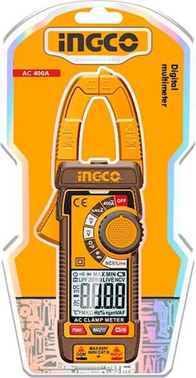 Ingco Clamp Meter Digital 400A AC True RMS with Test Leads DCM62001