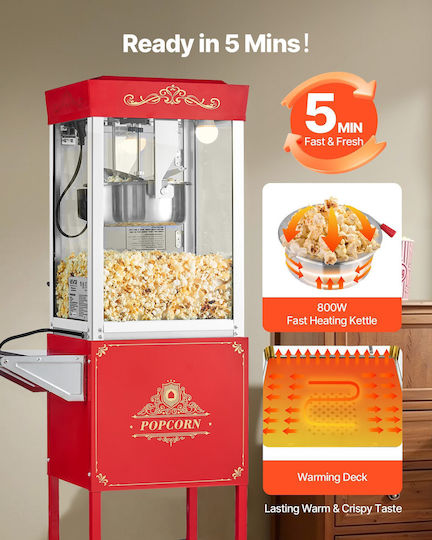 Vevor Commercial Popcorn Machine 800W