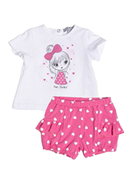 Kinder-Set mit Shorts Sommer 2Stück Weiß
