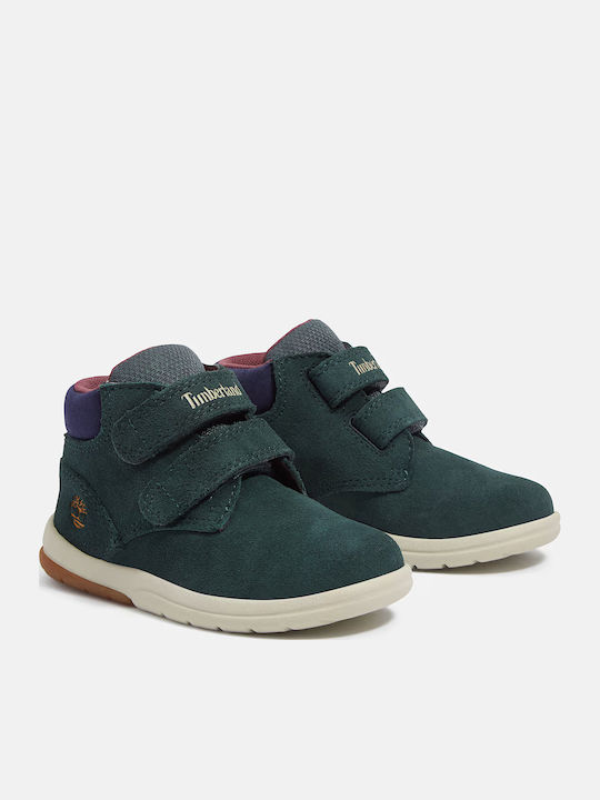 Toddle Tracks Suede Kids Boots with Velcro Green