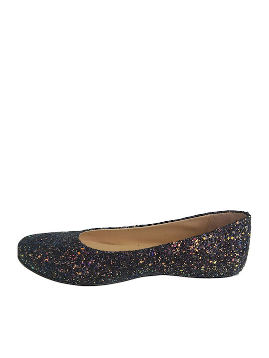 Kids Leather Ballerinas with Hoop & Loop Closure Blue