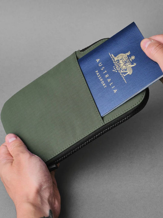 Мъжко Портфейл Пътнически с RFID Зелен