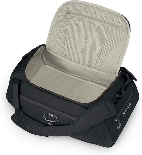 Osprey Travel Bag Σακ Βουαγιάζ Πλάτης 30lt Μαύρο Υφασμάτινο M30εκ.