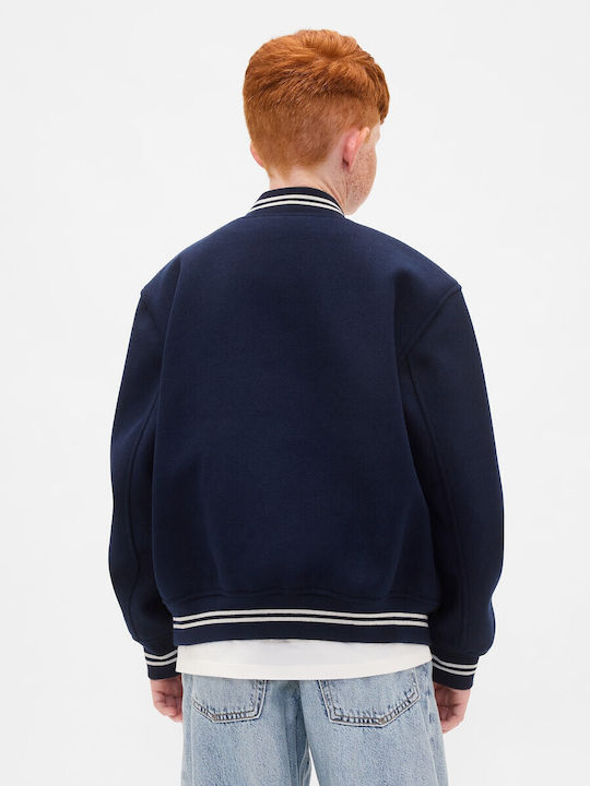 Kids' Bomber Long with Lining Blue Logo