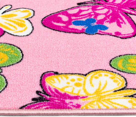 Kinderteppich Playroom Schmetterlinge Rosa 120x160