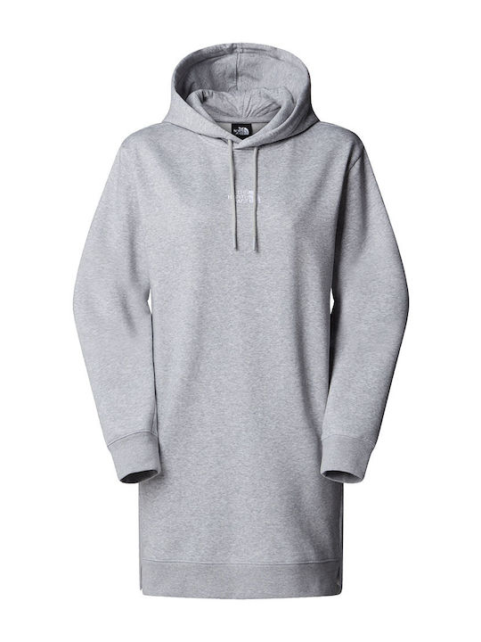 Mini Athletic Long Sleeve Hooded Grey Dress