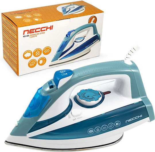 Necchi NS100 Dampfbügeleisen 2200W mit Edelstahlsohle