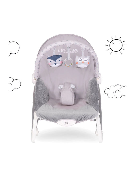 Ricokids Relax pentru Bebeluși Leagăn cu Muzică Gri pentru Copil până la 3.2kg