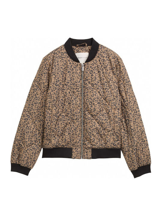 Women's Bomber Jacket for Winter Brown