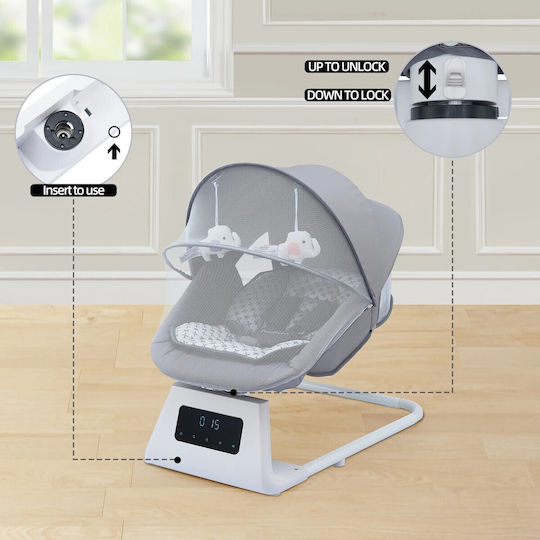 Electric Relax pentru Bebeluși Leagăn cu Muzică Gri