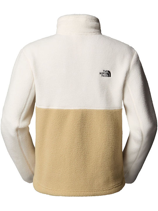 Yumiori Winter Women's Fleece Blouse Hiking with Zipper Beige