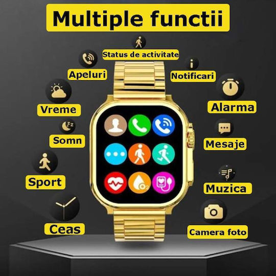 S9 Ultra Max Titanium 45mm Smartwatch (Χρυσό)