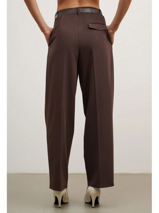 Women's Fabric Trousers Brown